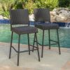 Outdoors Dark Brown Wicker Barstools - Set of 2