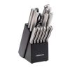 Farberware 15 Piece Stamped Stainless Steel Cutlery and Block Set