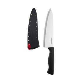 Farberware Edgekeeper Classic 8-inch Chef Knife with Black Self-Sharpening Sleeve and Handle