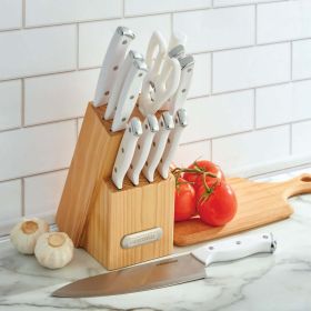 Farberware 12-Piece Triple-Rivet Cutlery Block Set, White