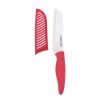 Farberware Professional 5-inch Ceramic Kitchen Santoku Knife in Red