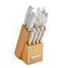 Farberware 12-Piece Triple-Rivet Cutlery Block Set, White