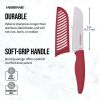 Farberware Professional 5-inch Ceramic Kitchen Santoku Knife in Red