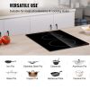 VEVOR Built in Electric Stove Top, 20 x 11.6 inch 2 Burners, 110V Glass Radiant Cooktop with Sensor Touch Control, Timer & Child Lock Included, 9 Powe