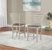 Abacus - 5 Piece Dining Set With Drop Leaf Counter Height Table - Smoke Grey