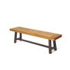 Carlisle Benches, Sandblasted Brown + Rustic Metal