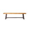 Carlisle Benches, Sandblasted Brown + Rustic Metal