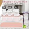 Ice Cube Tray for Stanley Cup: 40 Oz Tumbler Ice Mold Silicone - Hollow Cylinder Ice Maker Freezer with Lid and Bin for Water Bottle Whiskey Cocktail